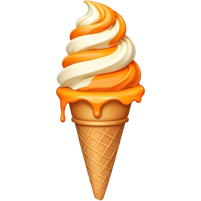 Ice cream wafer cone swirl orange creamsicle emoji