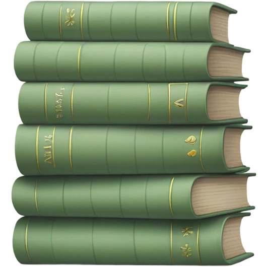 stack of sage green books, aesthetics  emoji
