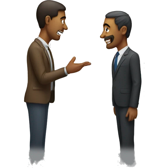 man speaking with anither man emoji
