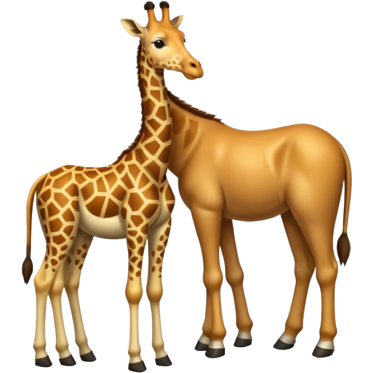 Giraffe and donkey butt to butt emoji