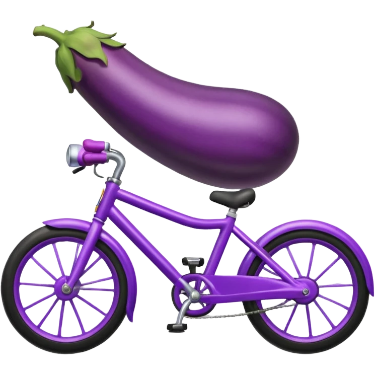 Eggplant on a bike emoji