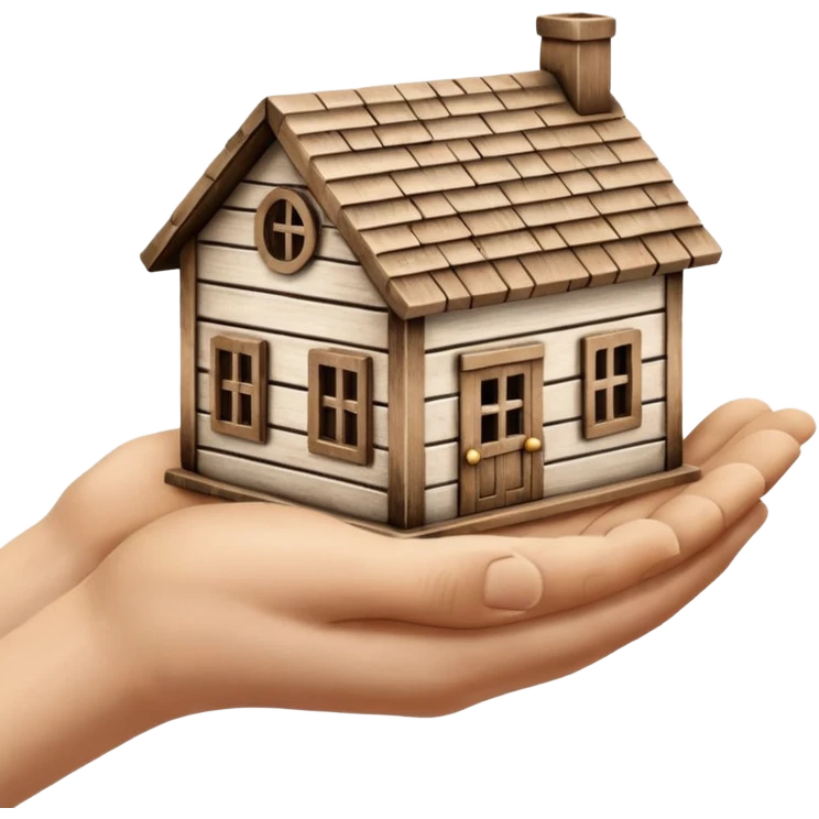 Hands holding a house emoji