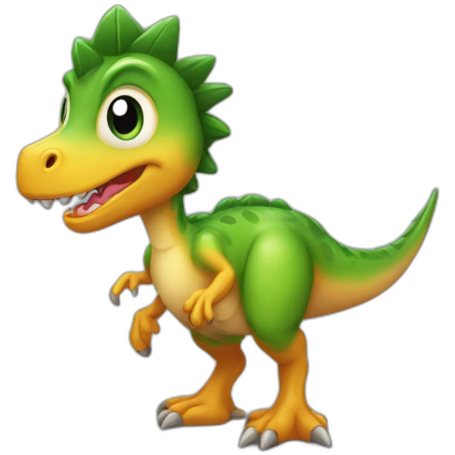 Dinosaure sur poule emoji