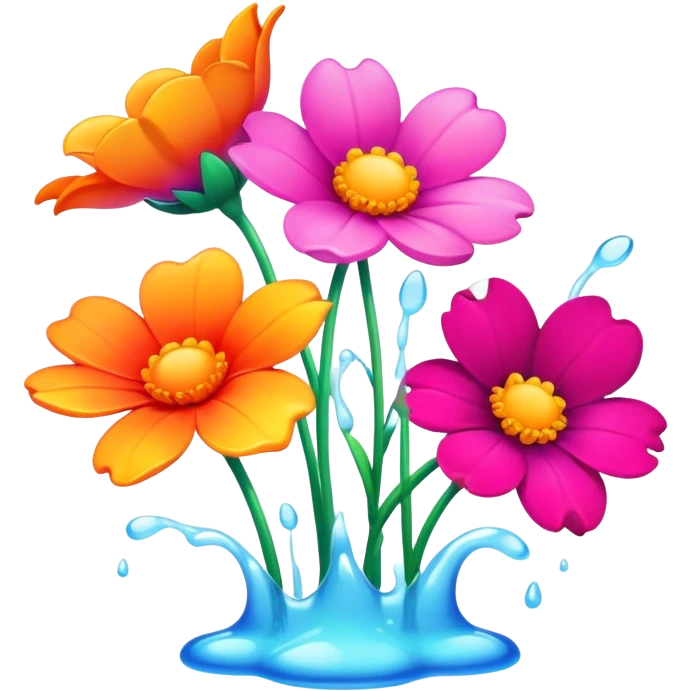 smiling melting garden flowers  emoji