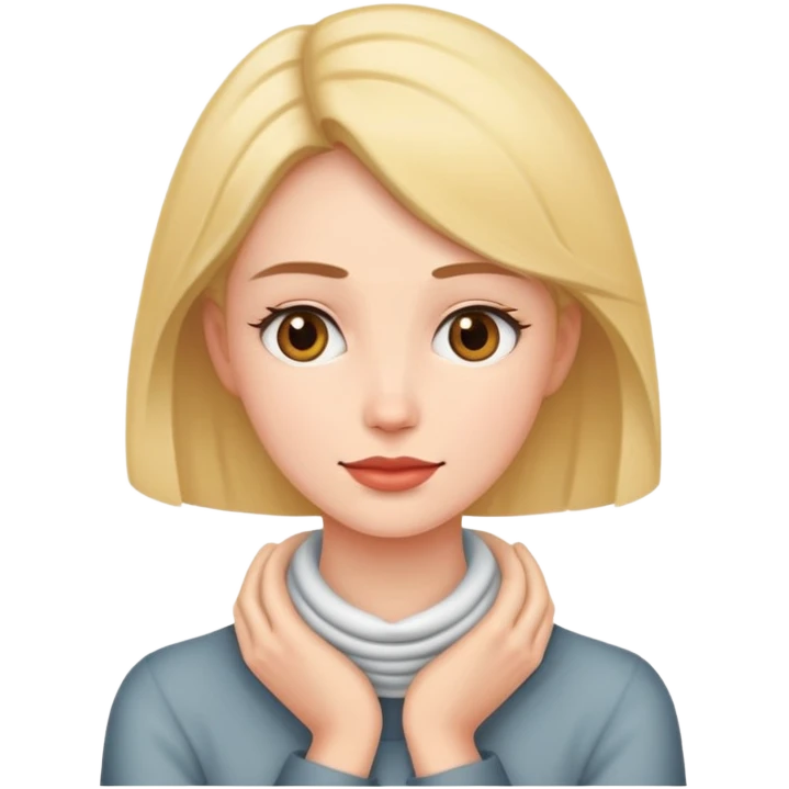 Female with hands around neck emoji