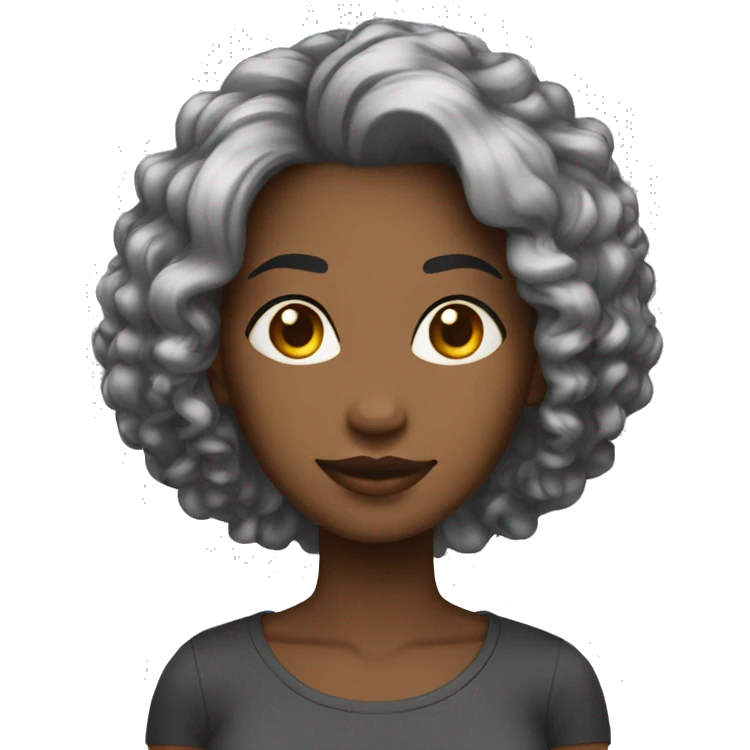 mulher cabelo curto liso pretos emoji