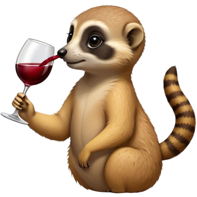 Meerkat drinking from a wine glass emoji