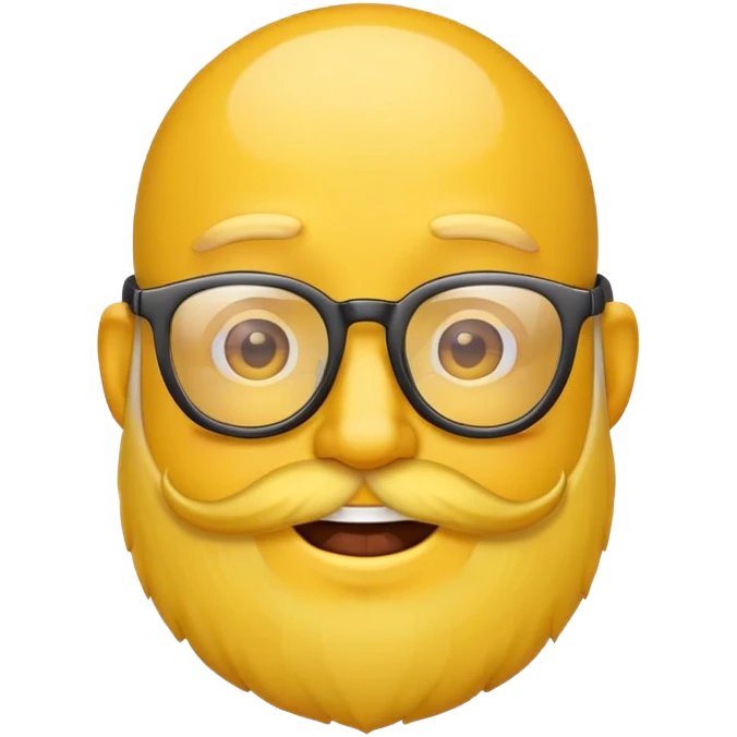 Yellow emoji with glasses and a beard emoji