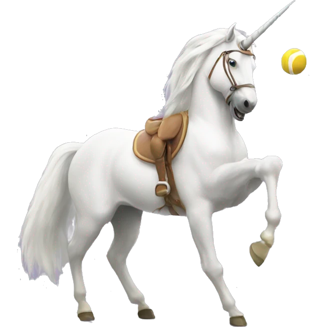 unicorn serving a volley emoji