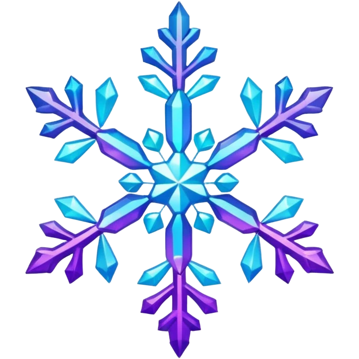 cyan and purple snowflake glitter emoji