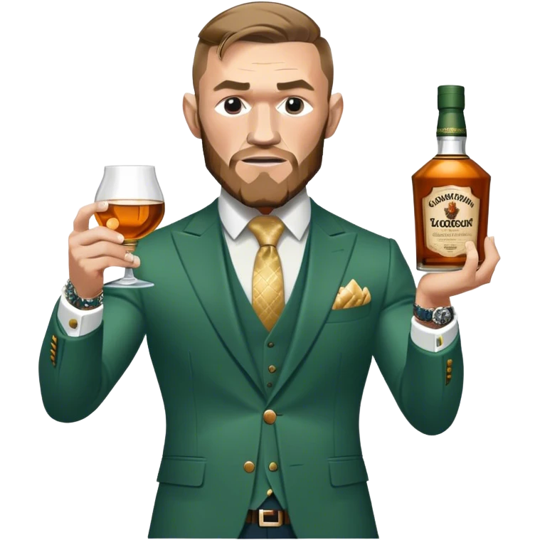 Conor mcreggor in the octagon with whiskey emoji