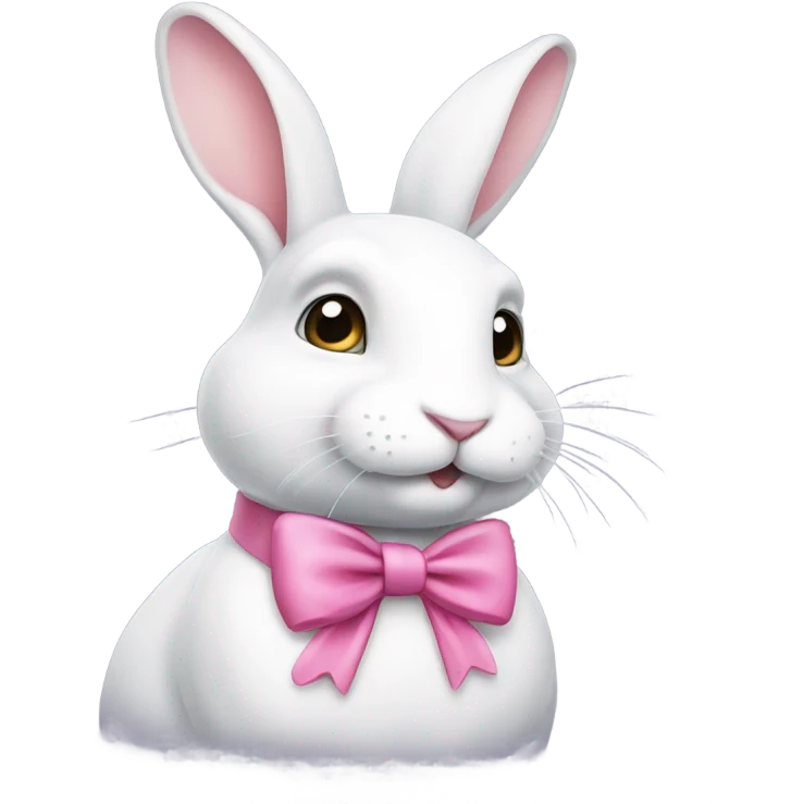 white rabbit with pink bow  emoji