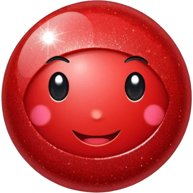red glitter rice ball emoji