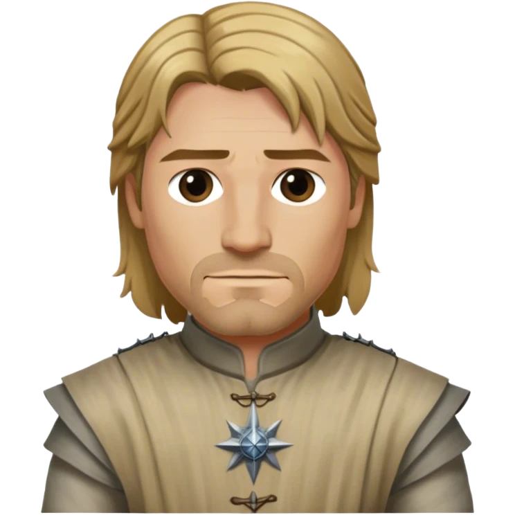 Jaime Lannister from game of thrones, cloth shirt, middle part hair emoji