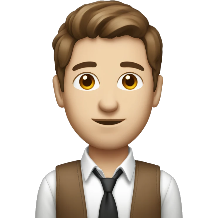 Caucasian straight brown hair software developer at computer emoji