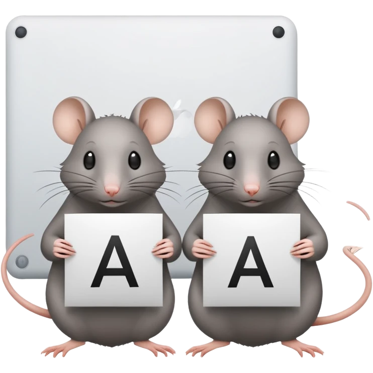 Two rats with letters “не нам судить” emoji