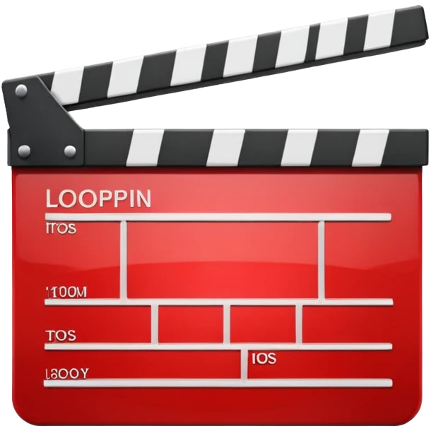 Standard clapperboard red glossy with open top bar emoji