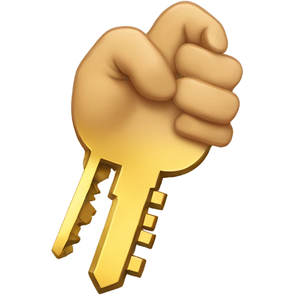 a light brown hand hovers giving some gold keys emoji