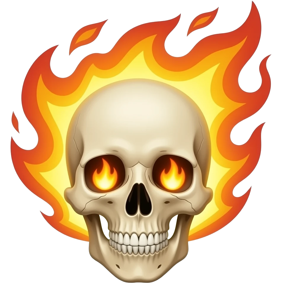 Đầu lâu lửa emojji emoji