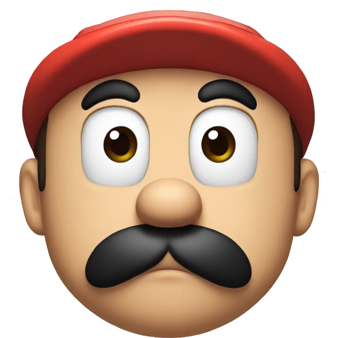  sad mario face red emoji