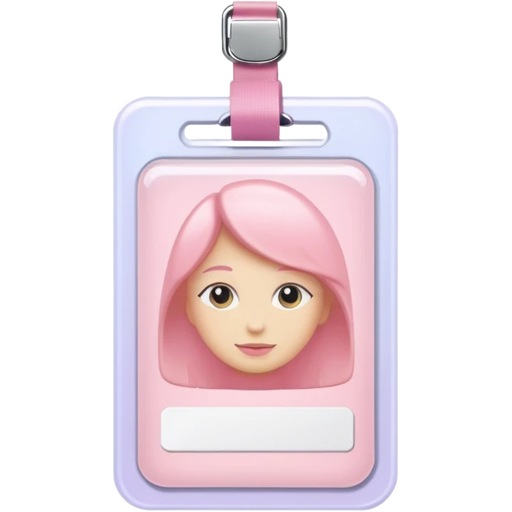 pastel pink ID badge emoji
