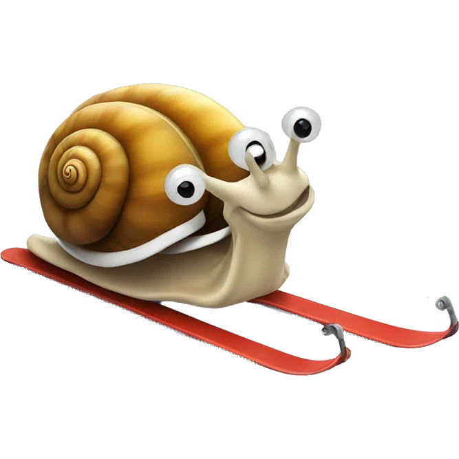 Snail on skis emoji