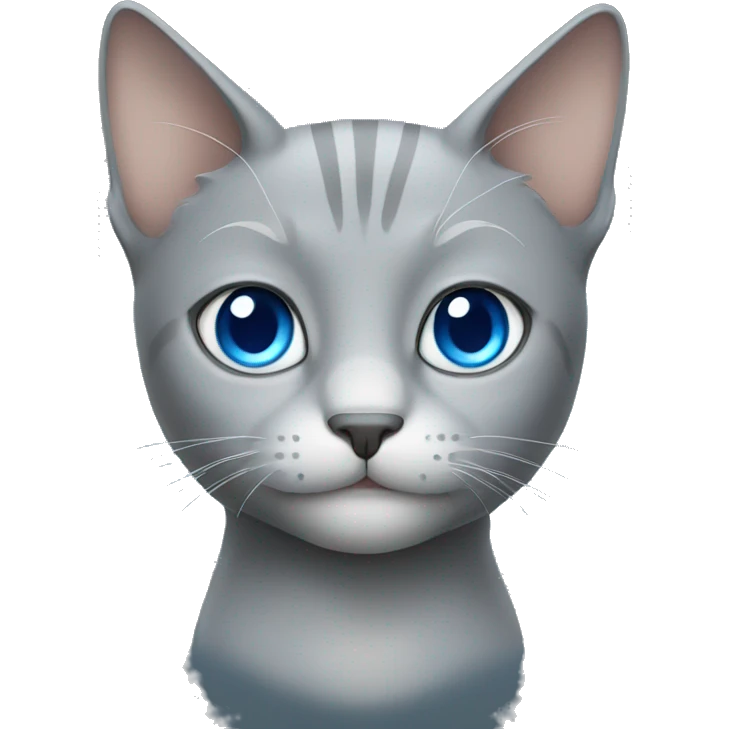 gray cat with blue eyes emoji