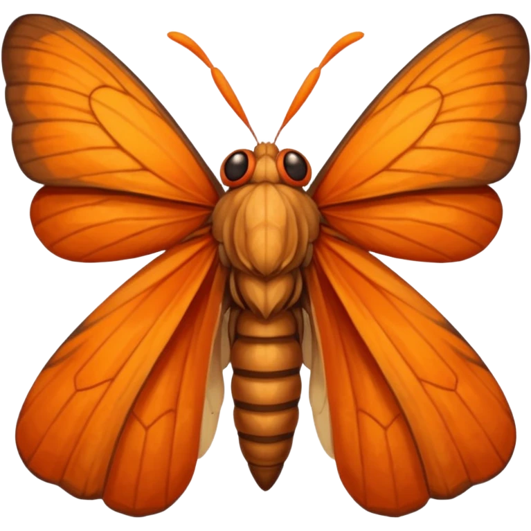 a moth head (just the Head) with orange antennas, slightly brown head emoji