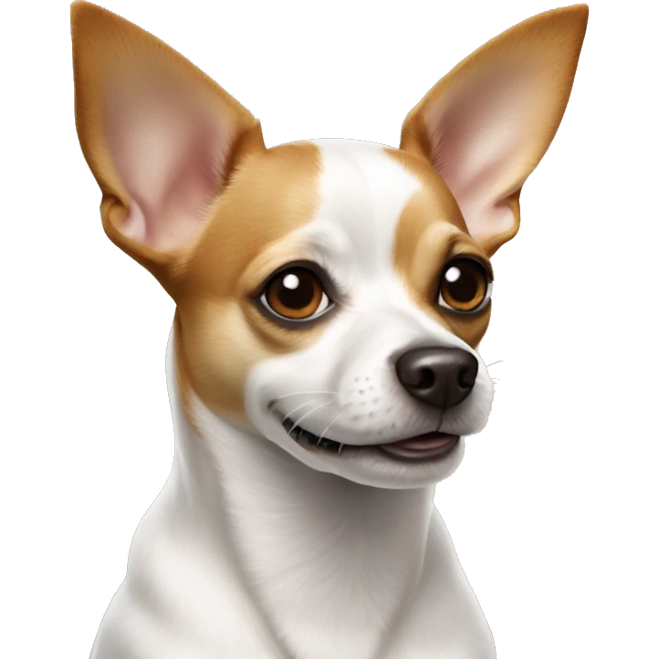 White and brown chihuahua-jack Russel terrier mixed dog  emoji