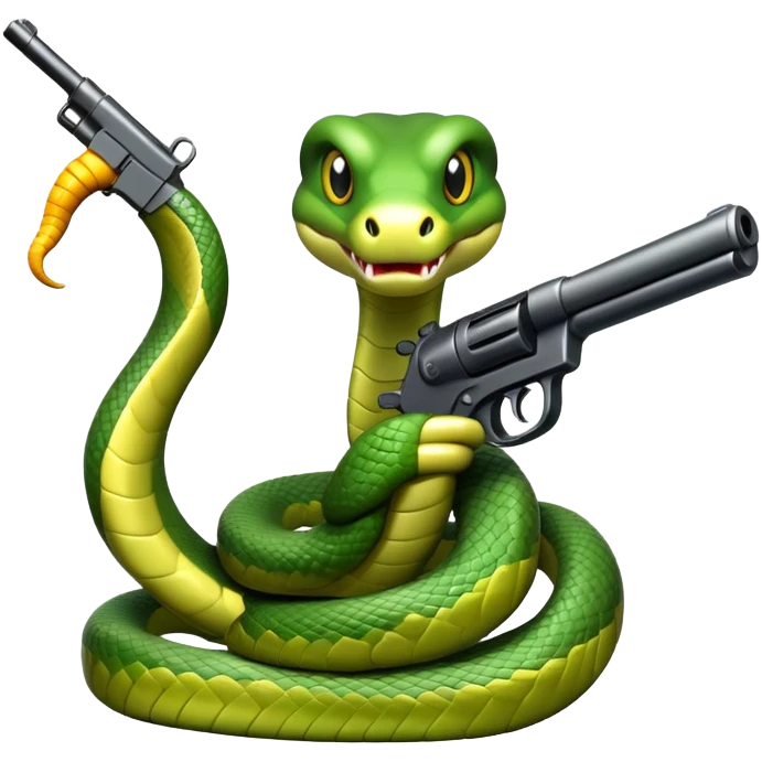 Snake with a gun emoji
