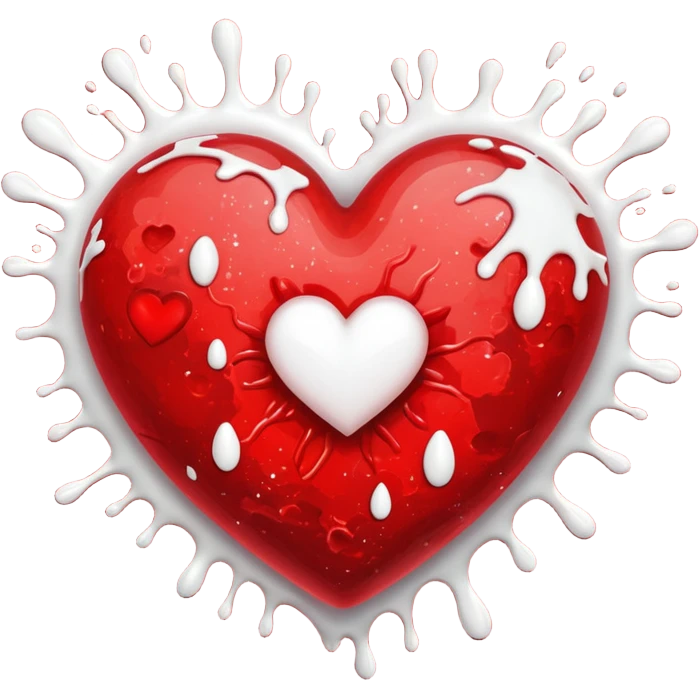 Heart cumshoted by white sperm emoji