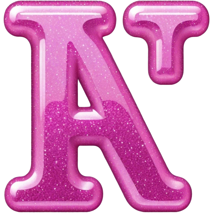 the letter I in pink glitter bubble letters emoji