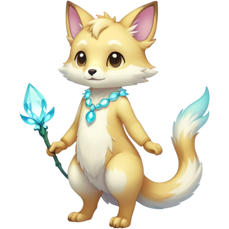 Full body Kawaii bright fantasy ethereal anthro fursona animal emoji