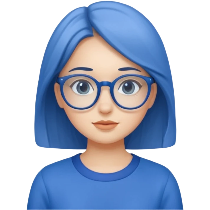 girl with eyeglasses and blue outfit emoji