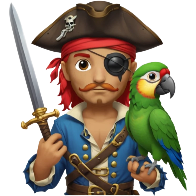 pirate and parrot emoji