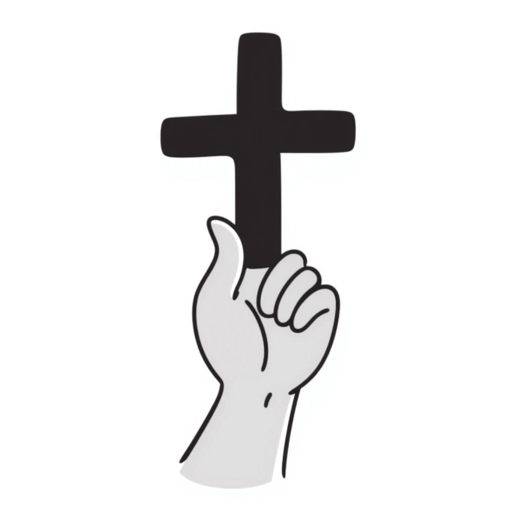 hand holding a cross sign emoji