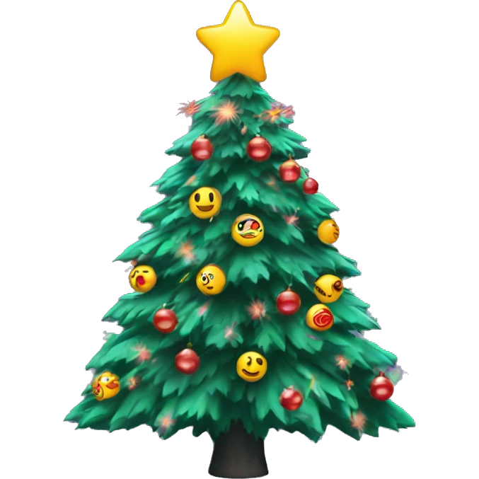 Christmas tree with fireworks at the back emoji
