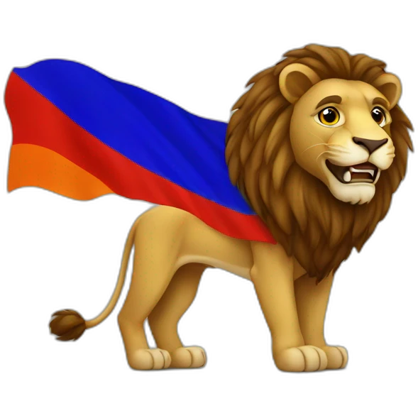 lion with an armenian flag emoji