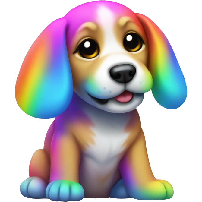 neon rainbow puppy emoji