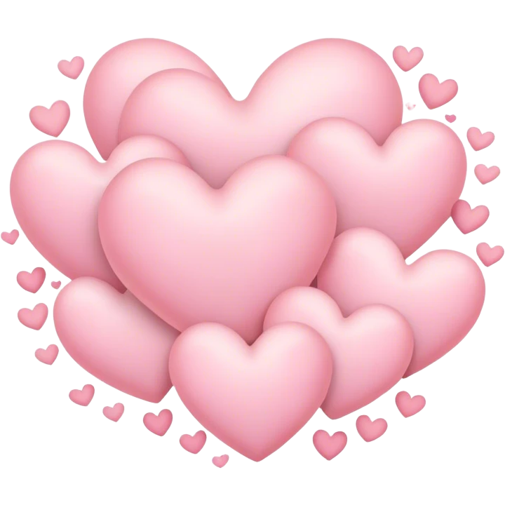 Cloud around pastel pink hearts emoji