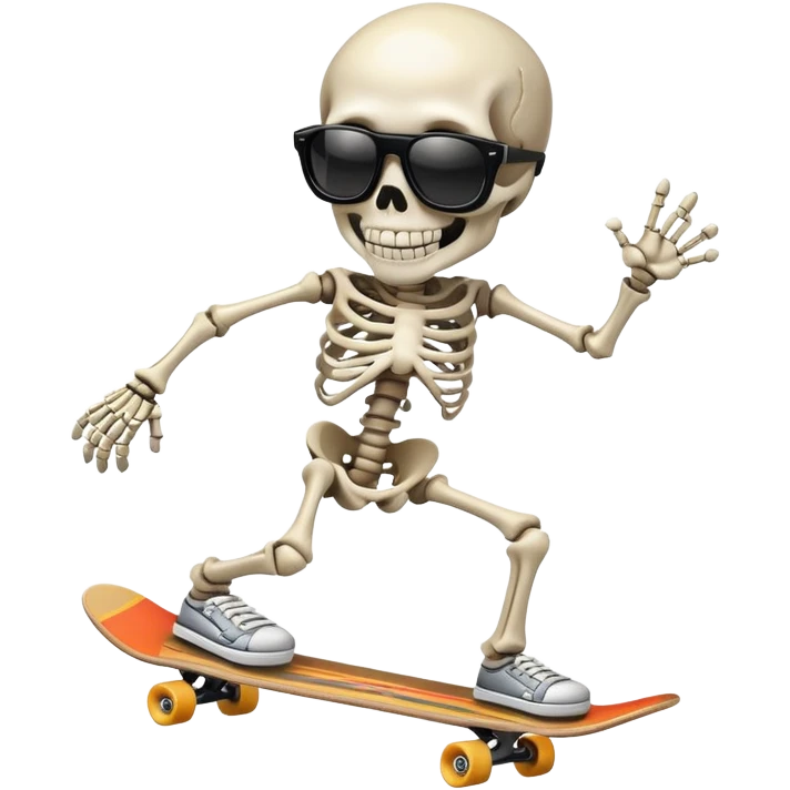 Skeleton skateboarding San Francisco  emoji
