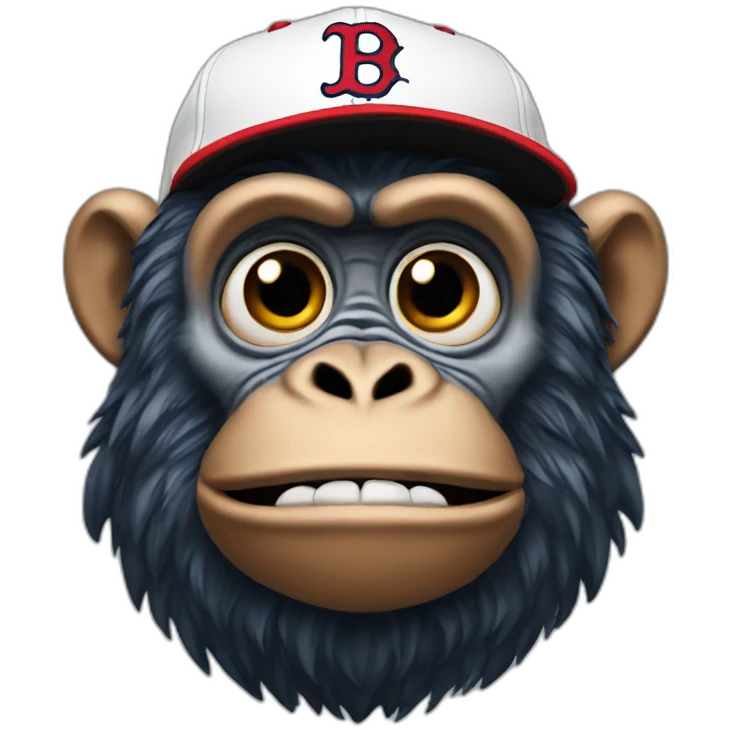 ape with a red sox cap emoji