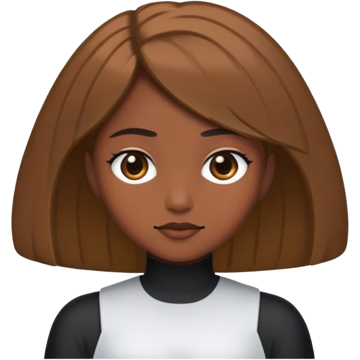 Brown skin with 2b hair emoji