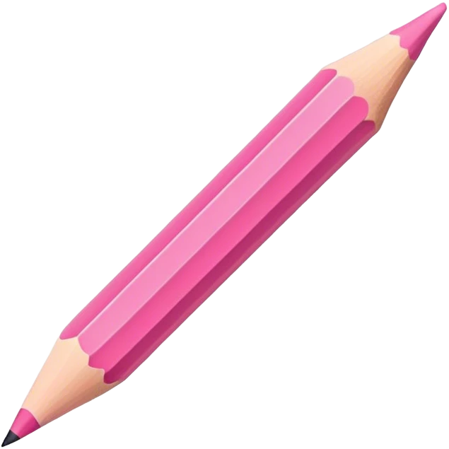 The hand writes with a pink pencil emoji