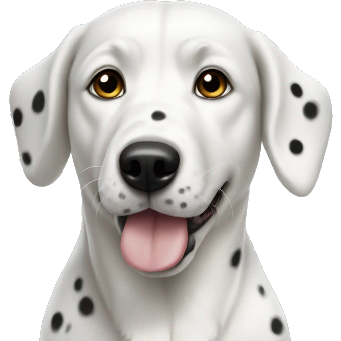 A white dog with black spots emoji