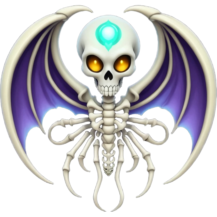 Spooky scary evil skeletal Venom-Lunala-ET-hybrid-fantasy-creature emoji