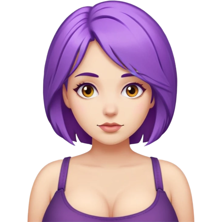 Purple haired woman with giant boobs emoji
