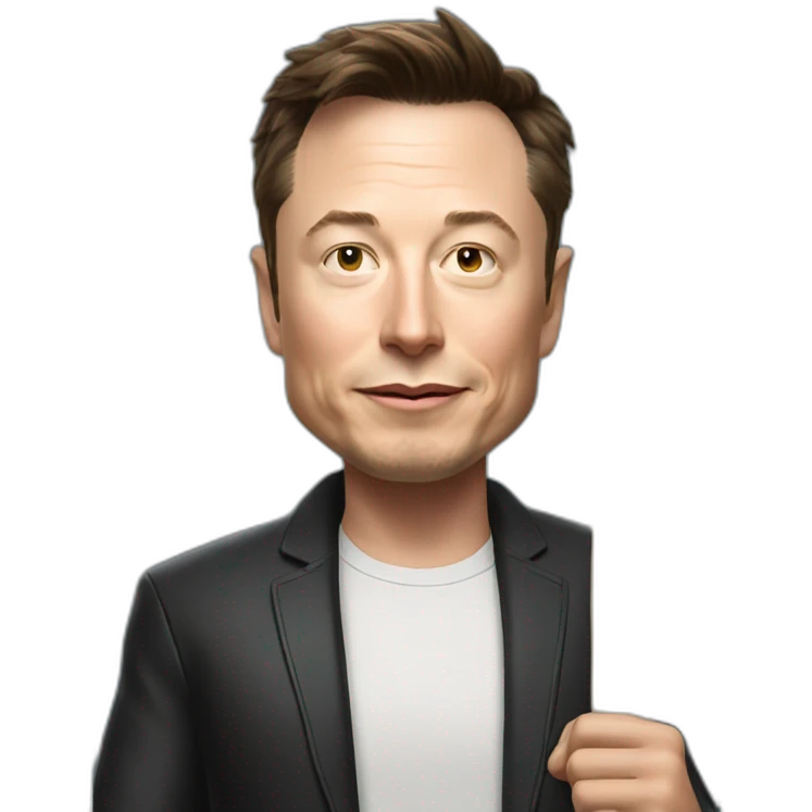 elon musk with cricket bat emoji