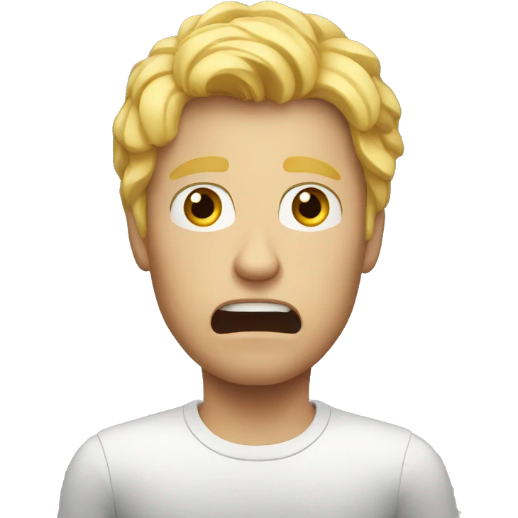 blond man scared emoji