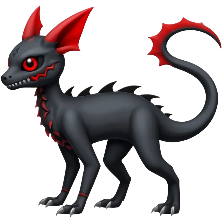 Edgy Spooky Gothic Evil Duskull-Salandit-Umbreon-Fakémon-hybrid-creature (full body)  emoji